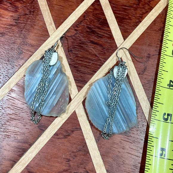 Vtg All Saints Xenolith Obelisk bracelet earring jewelry set blue gray stone - Picture 7 of 7